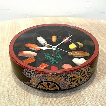 希少【新品】寿司　食品サンプル　掛け時計　お土産Japanese 　Sushi Amazon.co.jp: 希少 寿司 食品サンプル 掛け時計 お土産Japanese